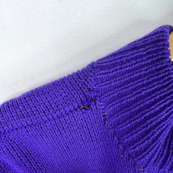 Vintage Turtle Bay Purple Metallic Zebra Sweater Small - Picture 12 of 15